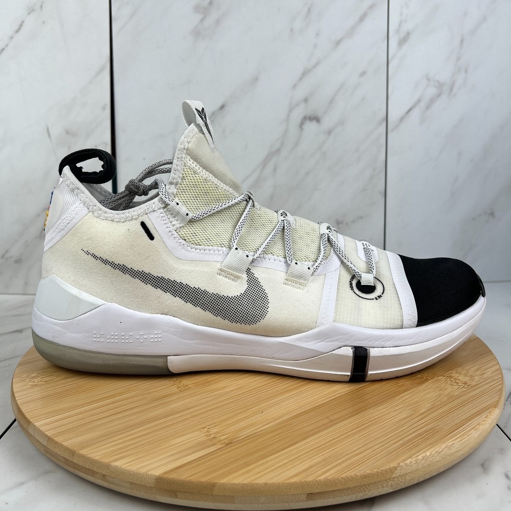 Nike Kobe AD 2018 Black Toe Mens Size 13.5 White Black Sneakers Shoes AR5515-100